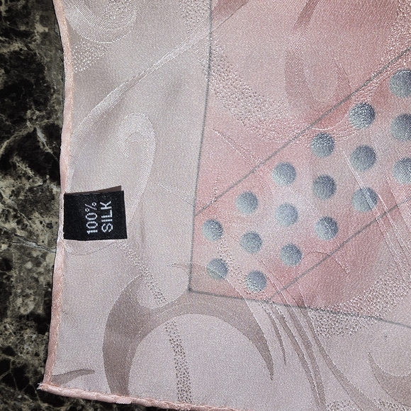 Stacy Adams Pink and Gray Pocket Square And Matching Tie - Picture 4 of 4